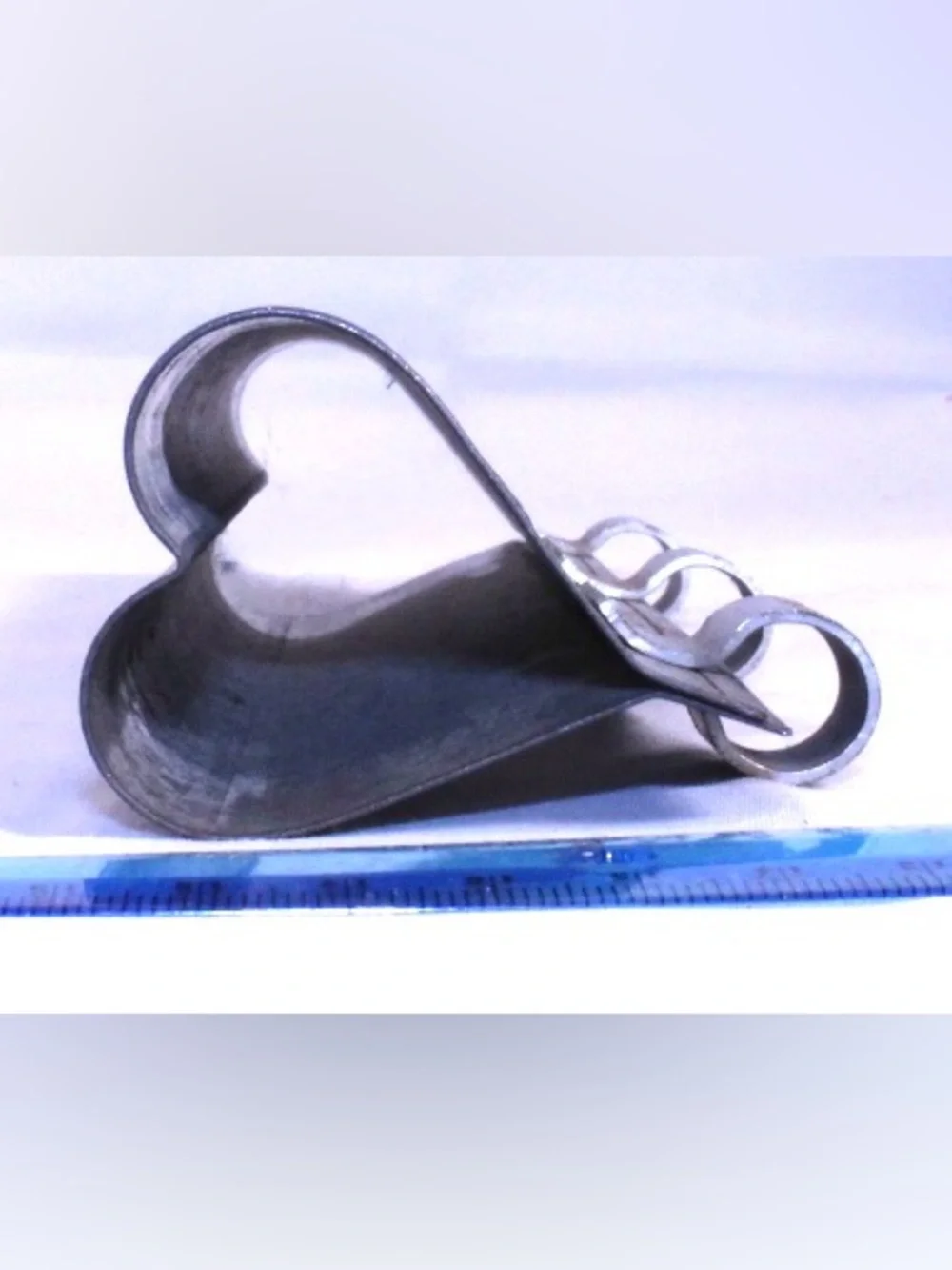 Vintage Antique Tin Heart Shaped Ice Box Cookie Tube Mold Baker Craft